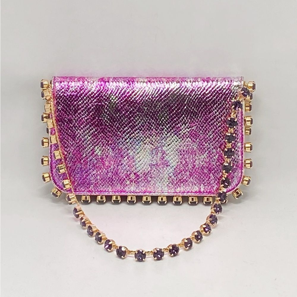 Aquazzura Mini Galactic Crystal Snake-Embossed Leather Shoulder Bag - Picture 3 of 10